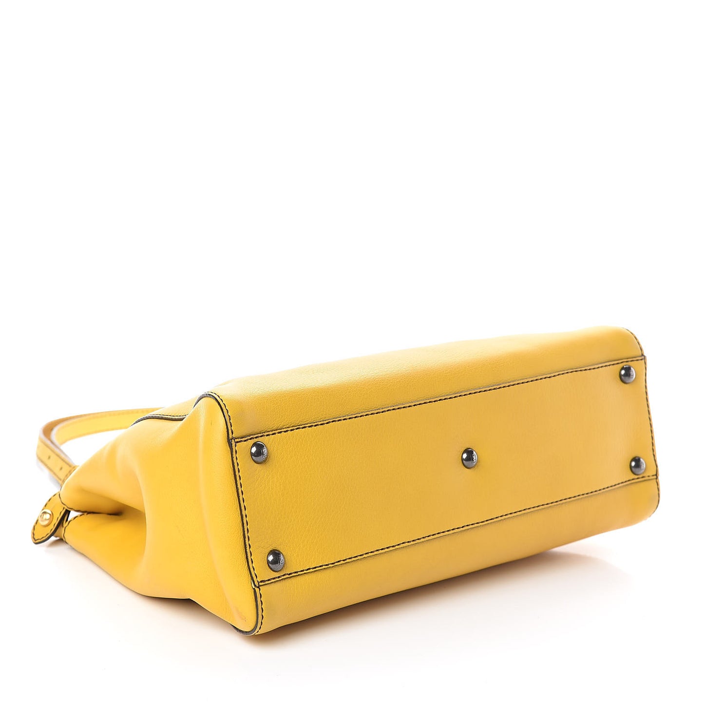Vitello Zucca Medium Peekaboo Iconic Satchel Yellow Tobacco