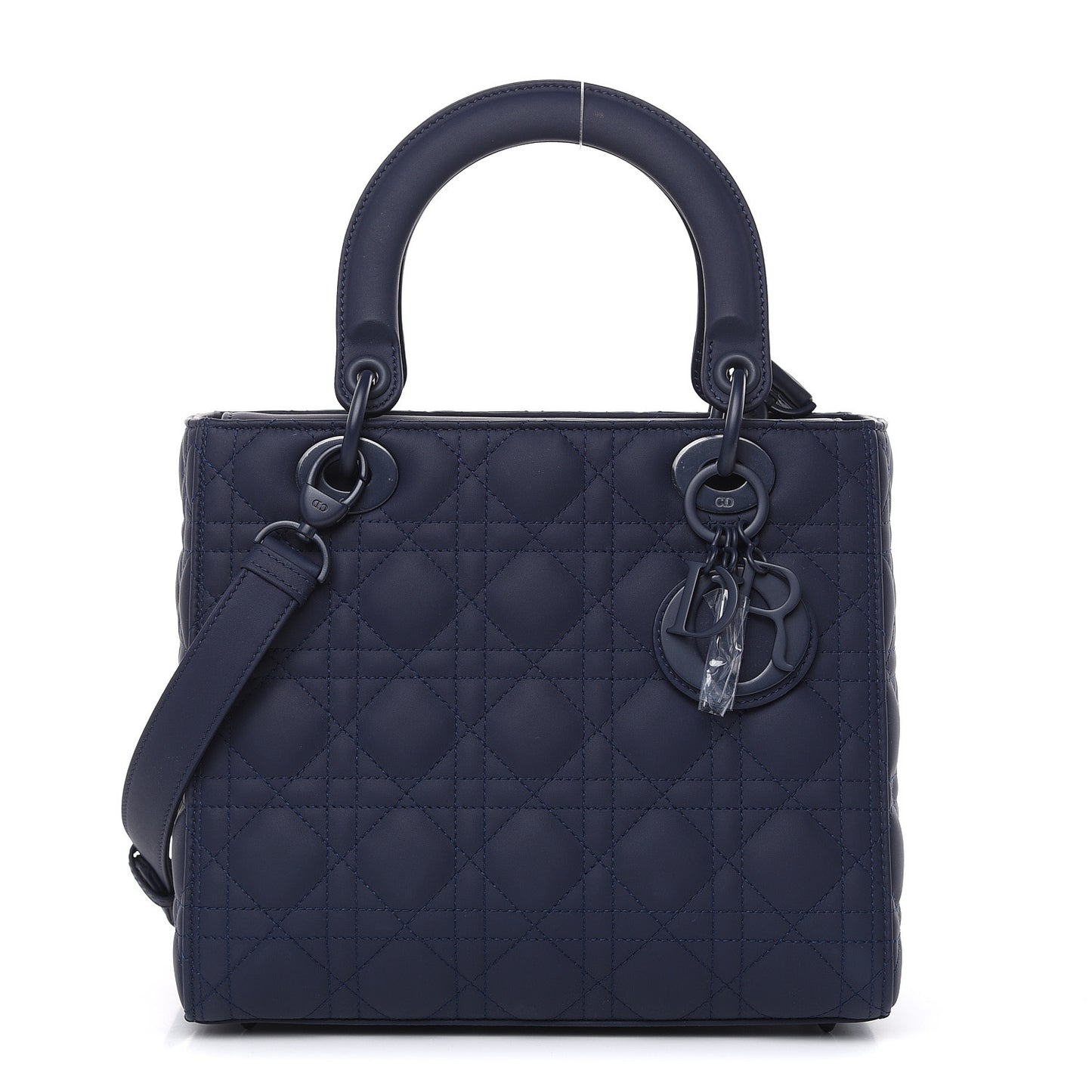 Ultra Matte Calfskin Cannage Medium Lady Dior Blue
