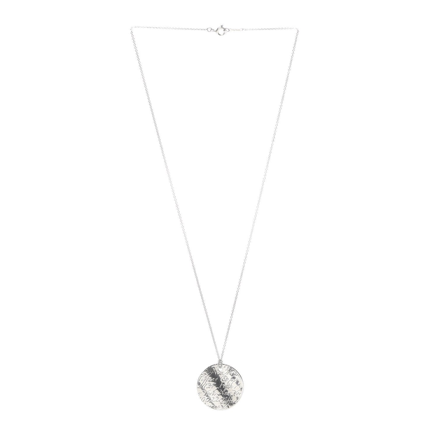 Sterling Silver Notes Round Pendant Necklace