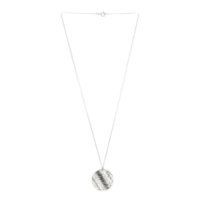 Tiffany Sterling Silver Notes Round Pendant Necklace 3 of 5