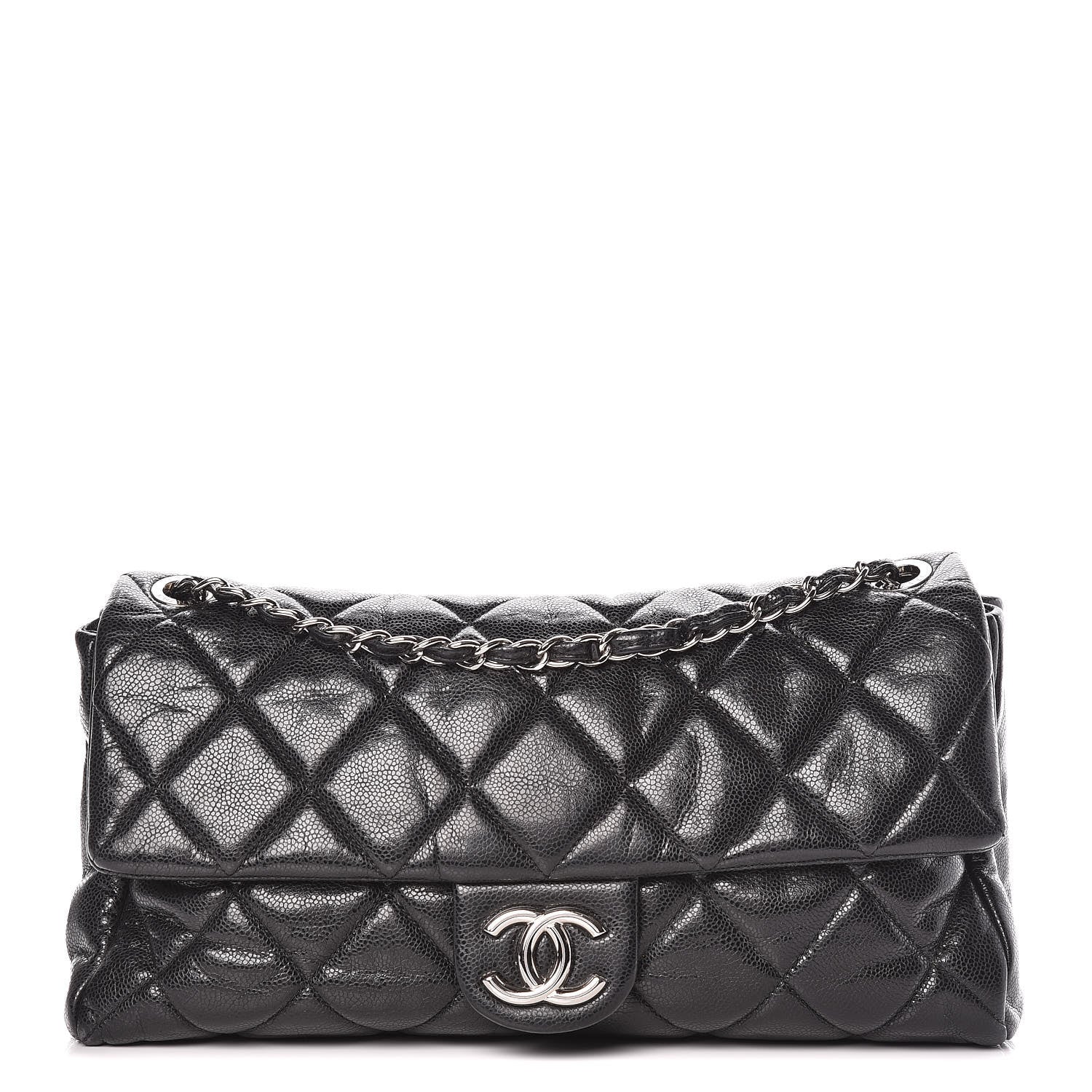 Chanel Glazed Caviar Medium Nature Flap Bag Black 1 of 16