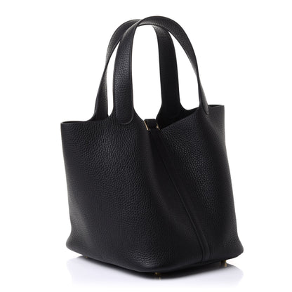 Hermes Taurillon Clemence Picotin Lock 22 MM Black 2 of 9