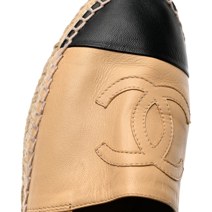 Chanel Lambskin CC Espadrilles 40 Beige Black 12 of 15