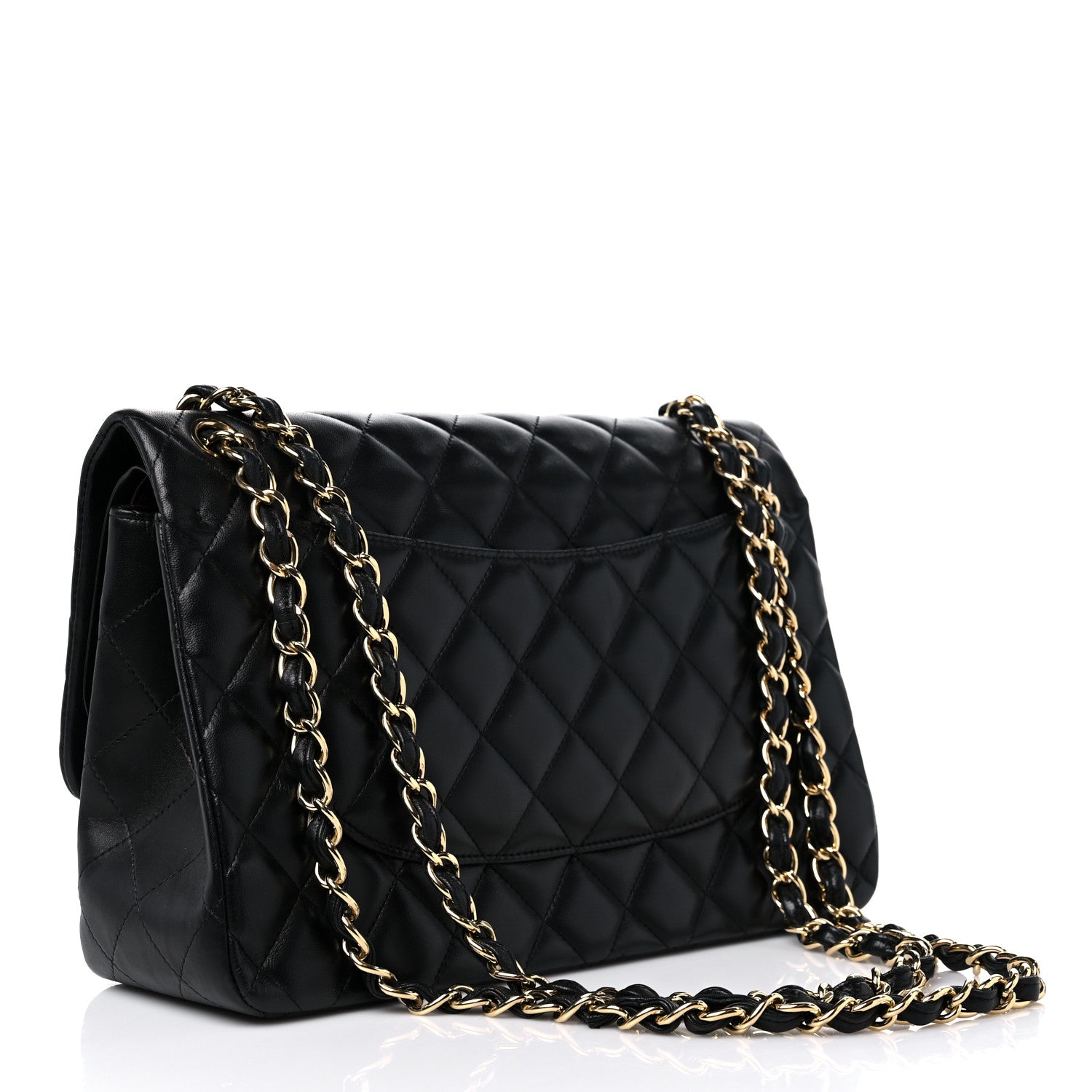 Chanel Lambskin Quilted Jumbo Double Flap Black 3 of 12