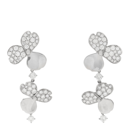 Tiffany Platinum Diamond Paper Flowers Cluster Drop Earrings 1 of 5