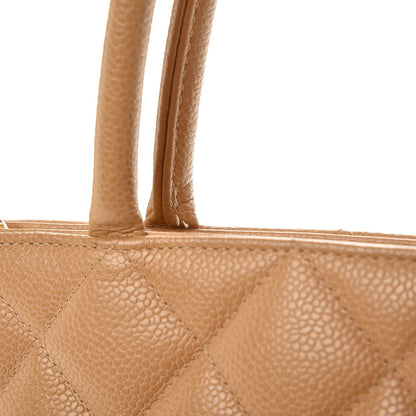 Chanel Caviar Quilted Medallion Tote Beige 10 of 15