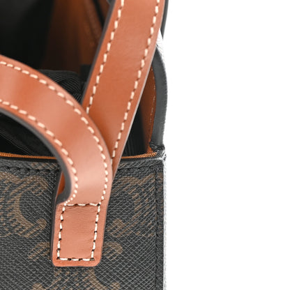 Celine Triomphe Canvas Calfskin Tabou Clutch on Strap Tan 11 of 11