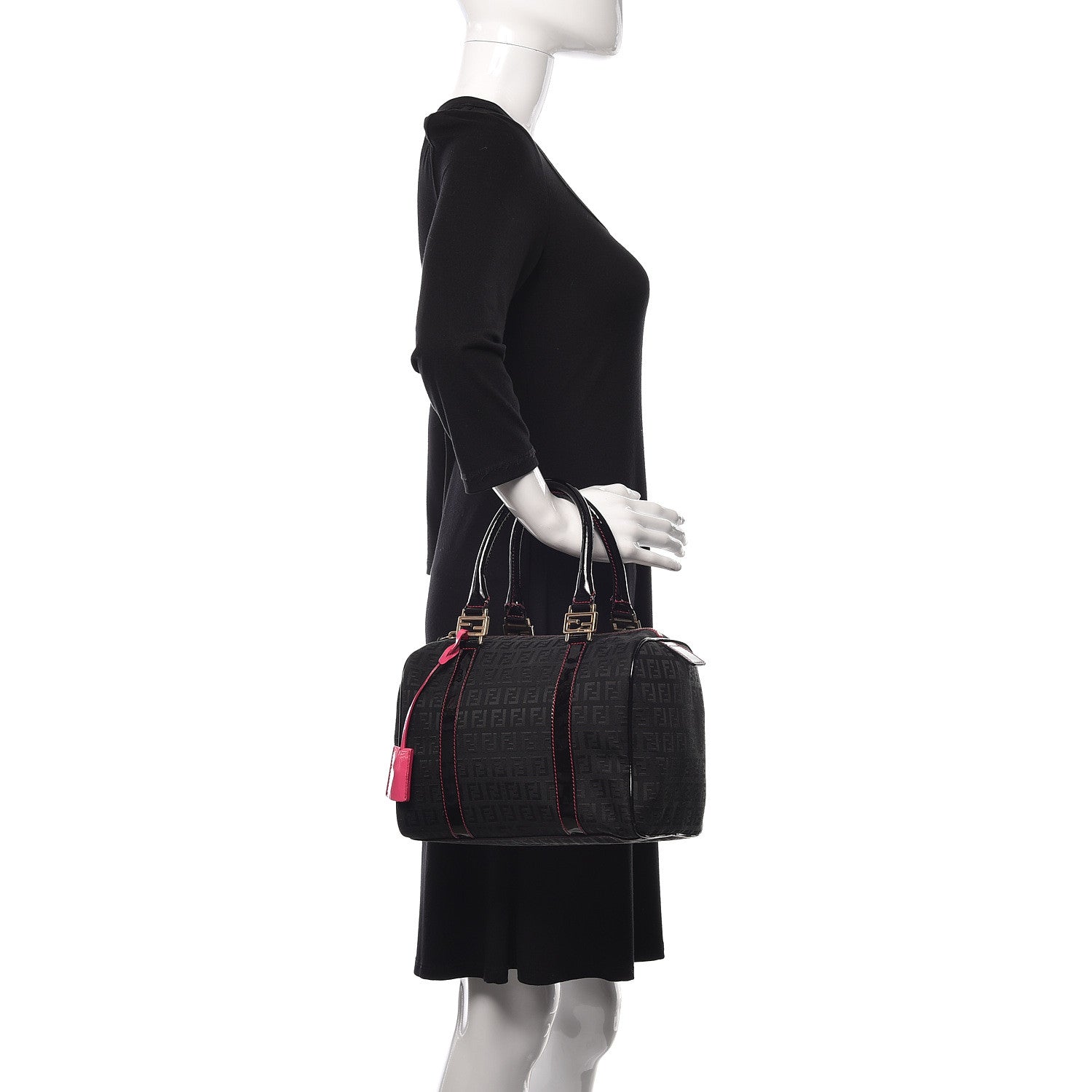 Fendi Zucchino Forever Boston Black Pink 2 of 11