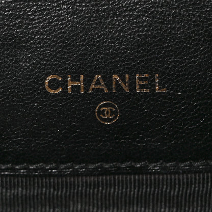 Chanel Satin Stitched Compact Card Case Black 6 of 9