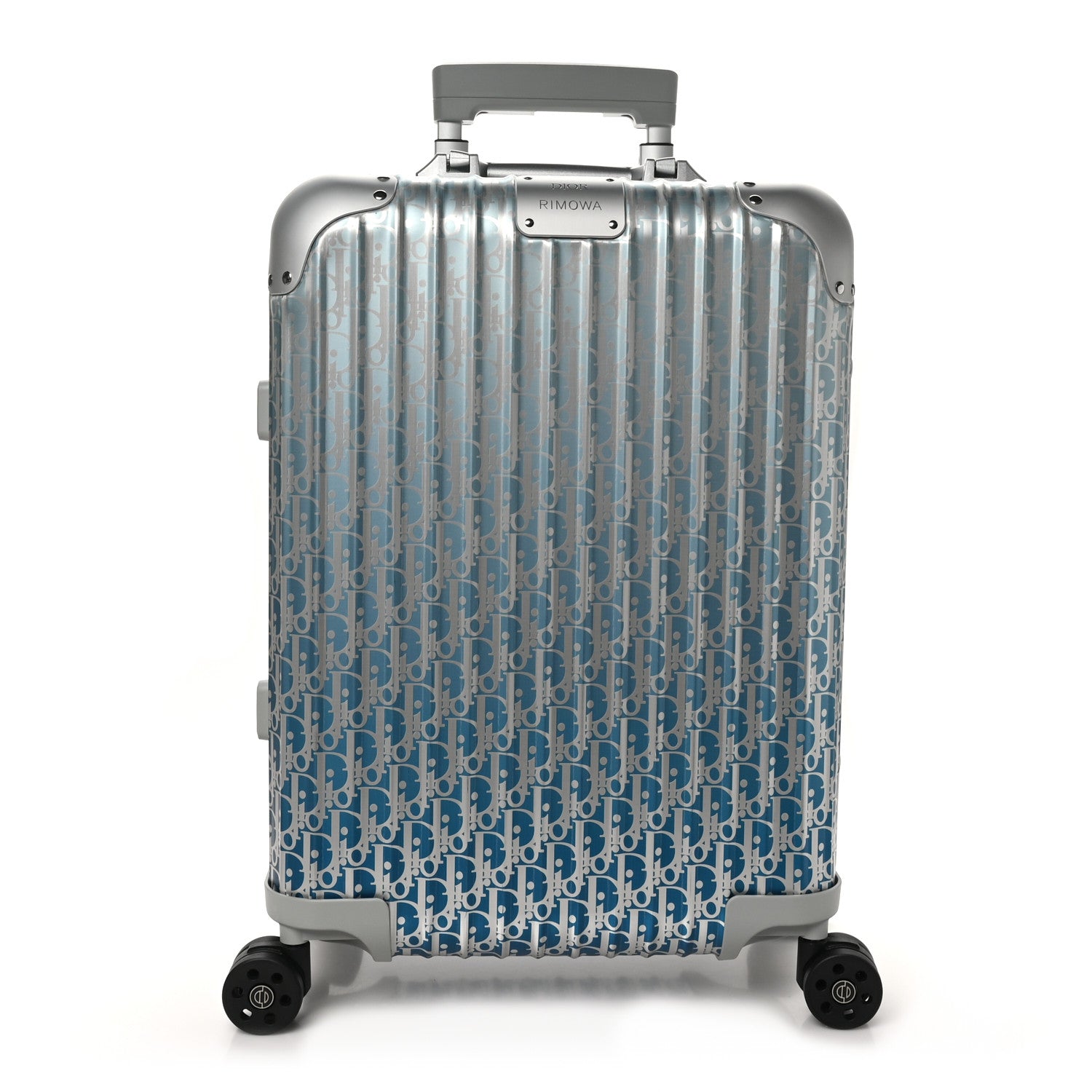 Christian Dior X RIMOWA Aluminum Gradient Cabin Luggage Blue Multi 1 of 8