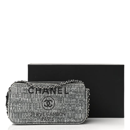 Chanel Canvas Small Deauville Clutch With Chain Charcoal 12 of 12