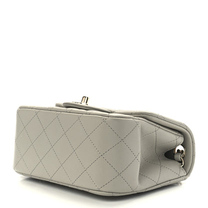 Chanel Lambskin Quilted Mini Square Flap Light Grey 10 of 13