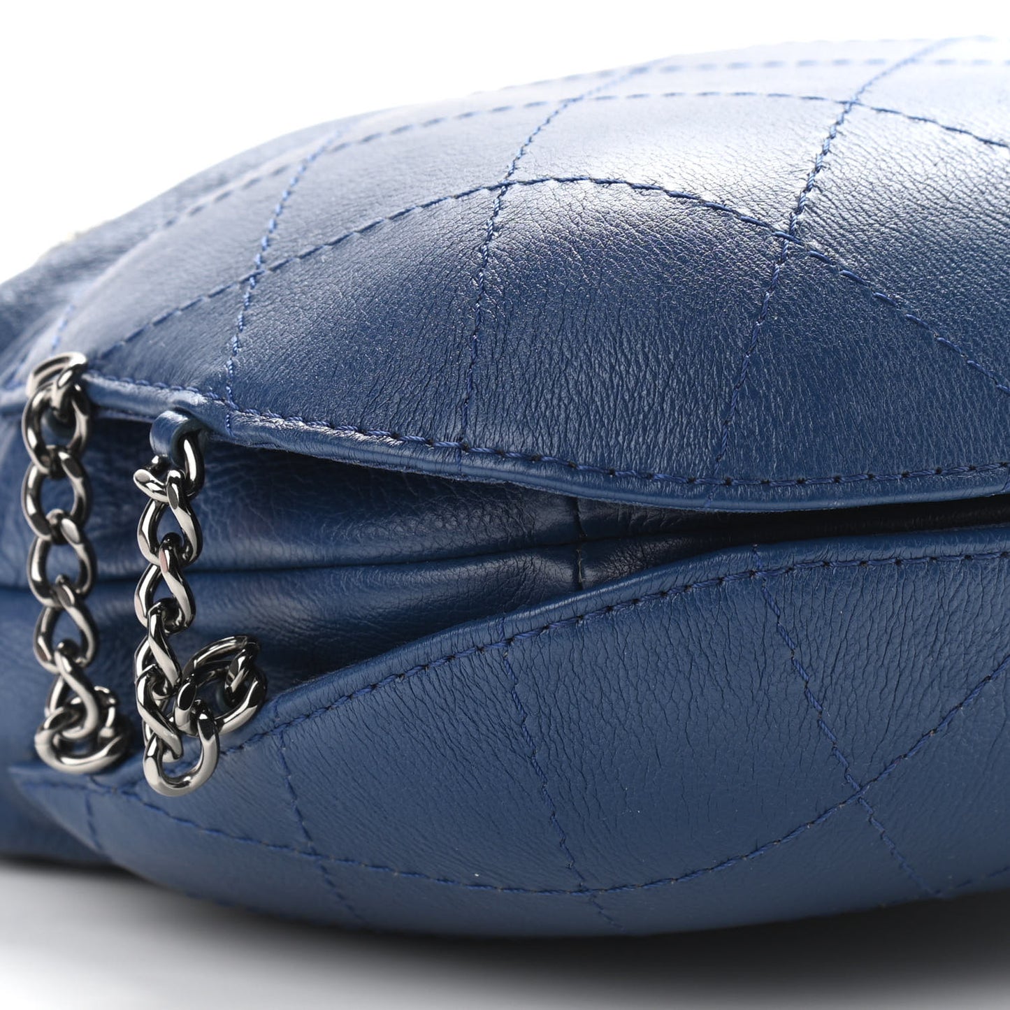 Calfskin Quilted Small Gabrielle Bucket Dark Blue