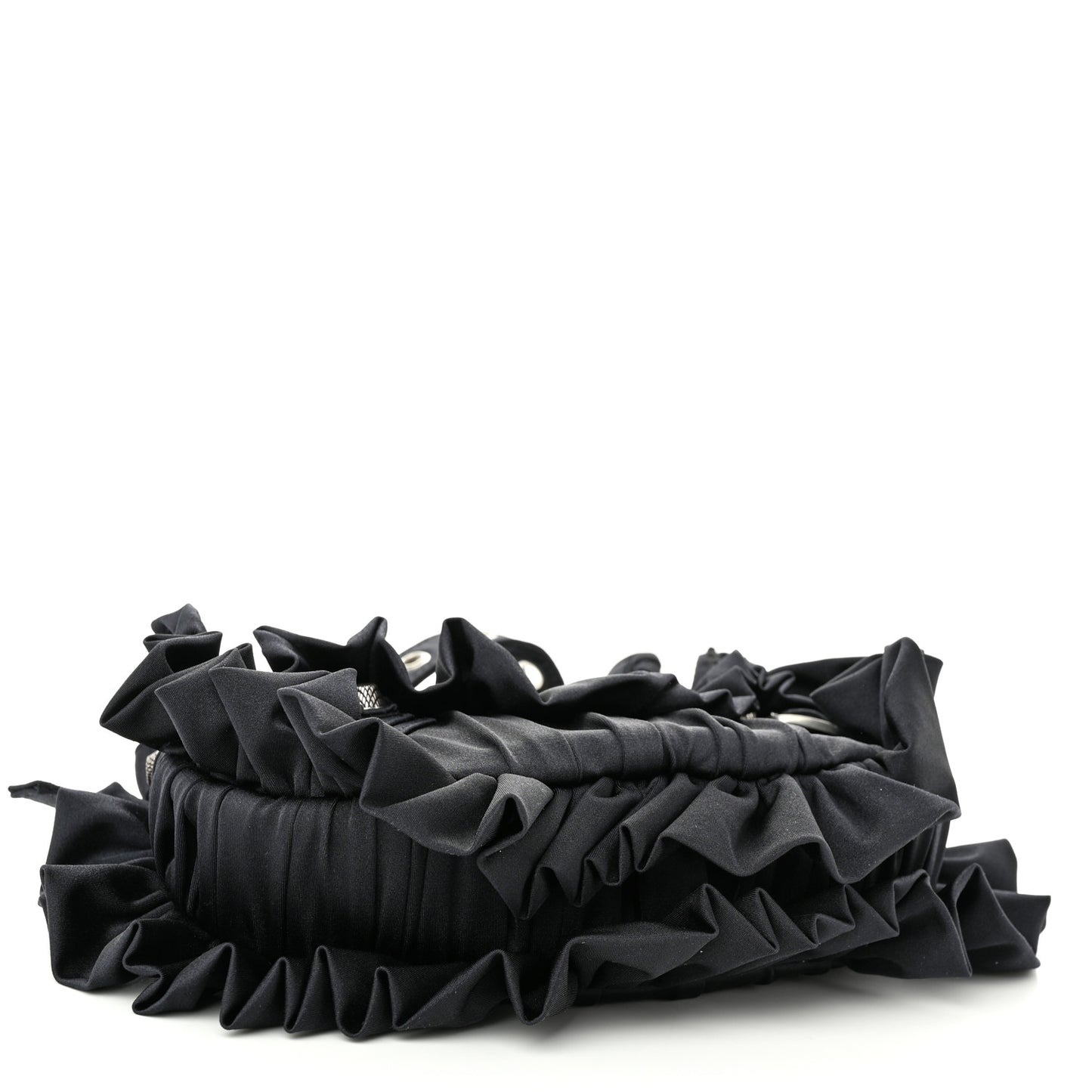Ruffled Jersey Le Cagole Shoulder Bag XS Black