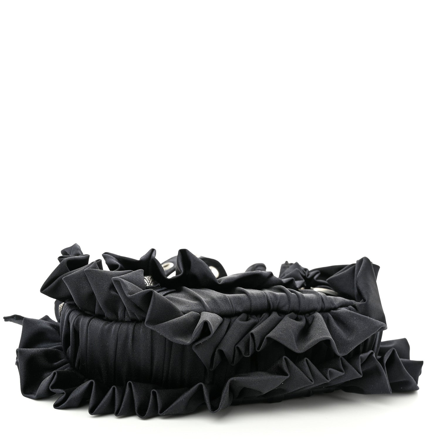 Balenciaga Ruffled Jersey Le Cagole Shoulder Bag XS Black 4 of 10