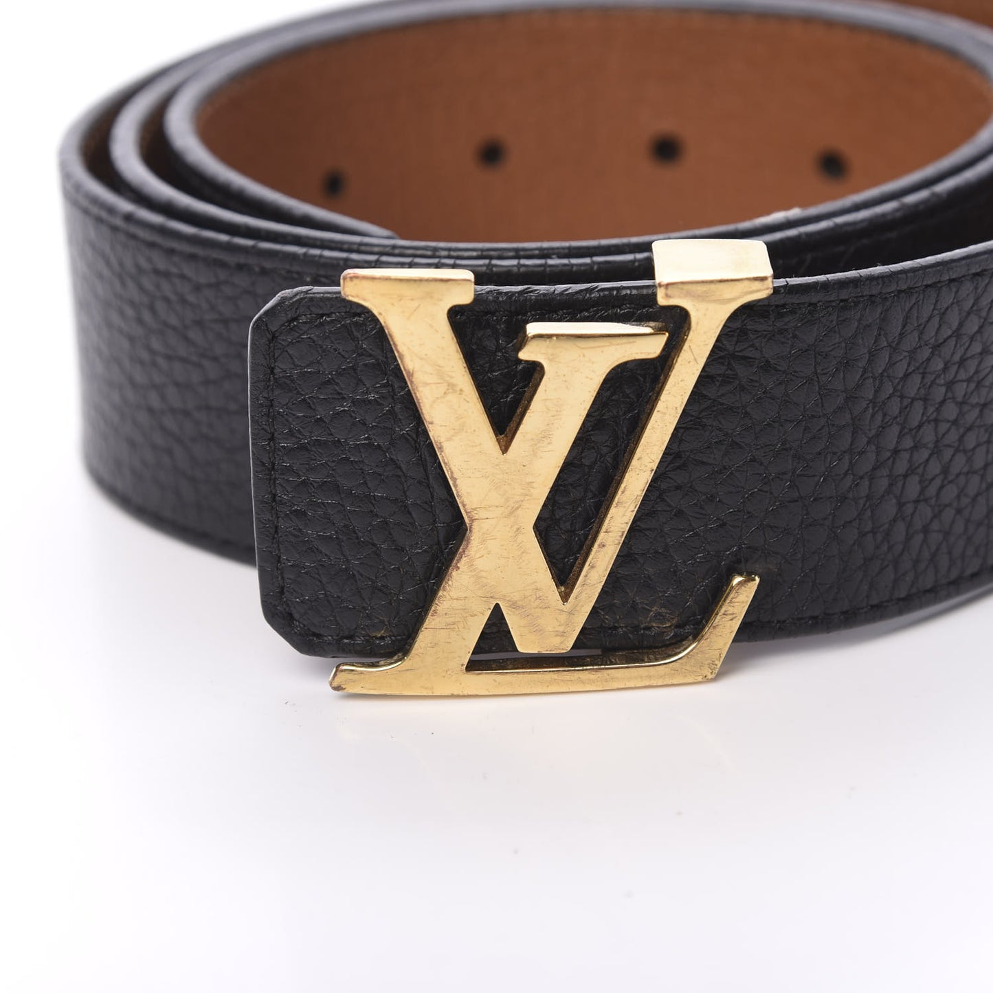 Taurillon Calfskin 30mm LV Initiales Reversible Belt 90 36 Black