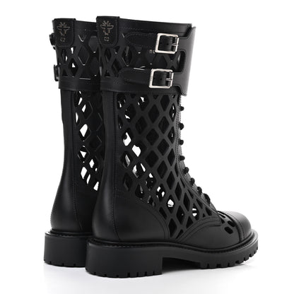 Christian Dior Matte Calfskin Womens D-Trap 30mm Tall Boots 35.5 Black 4 of 7
