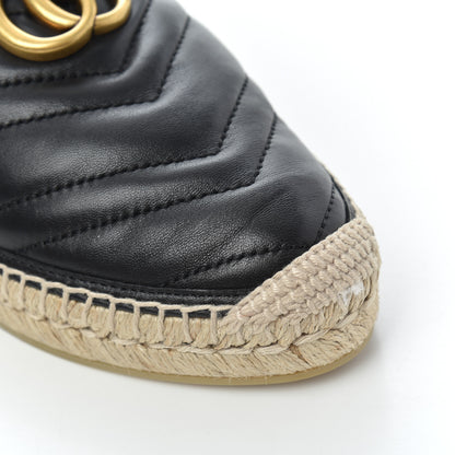Gucci Nappa Matelasse GG Marmont Espadrille Slippers 38 Black 10 of 11