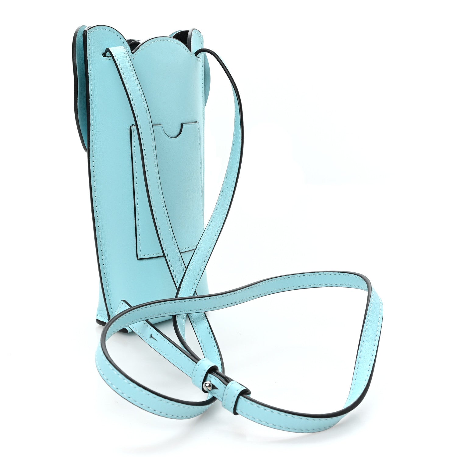 Loewe Calfskin Elephant Pouch Crossbody Bag Light Blue 3 of 9