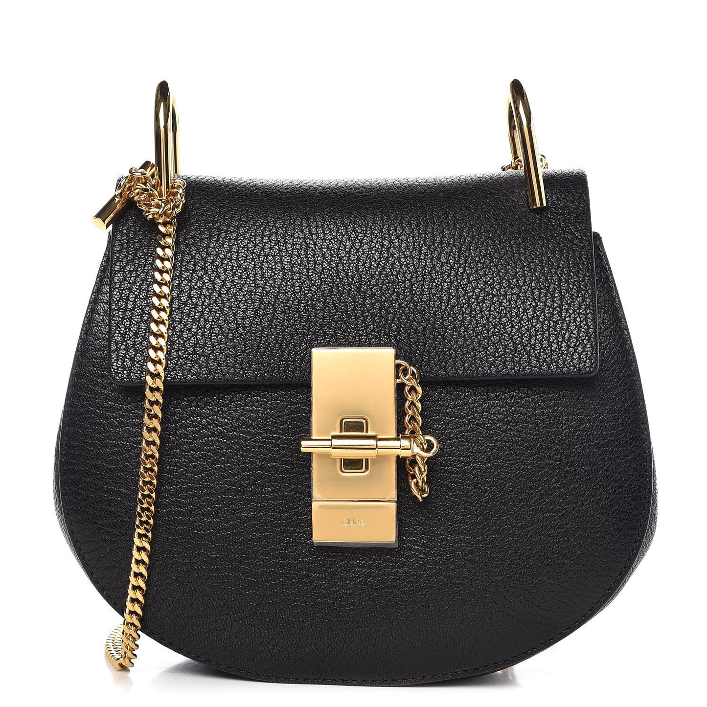 Grained Lambskin Mini Drew Shoulder Bag Black