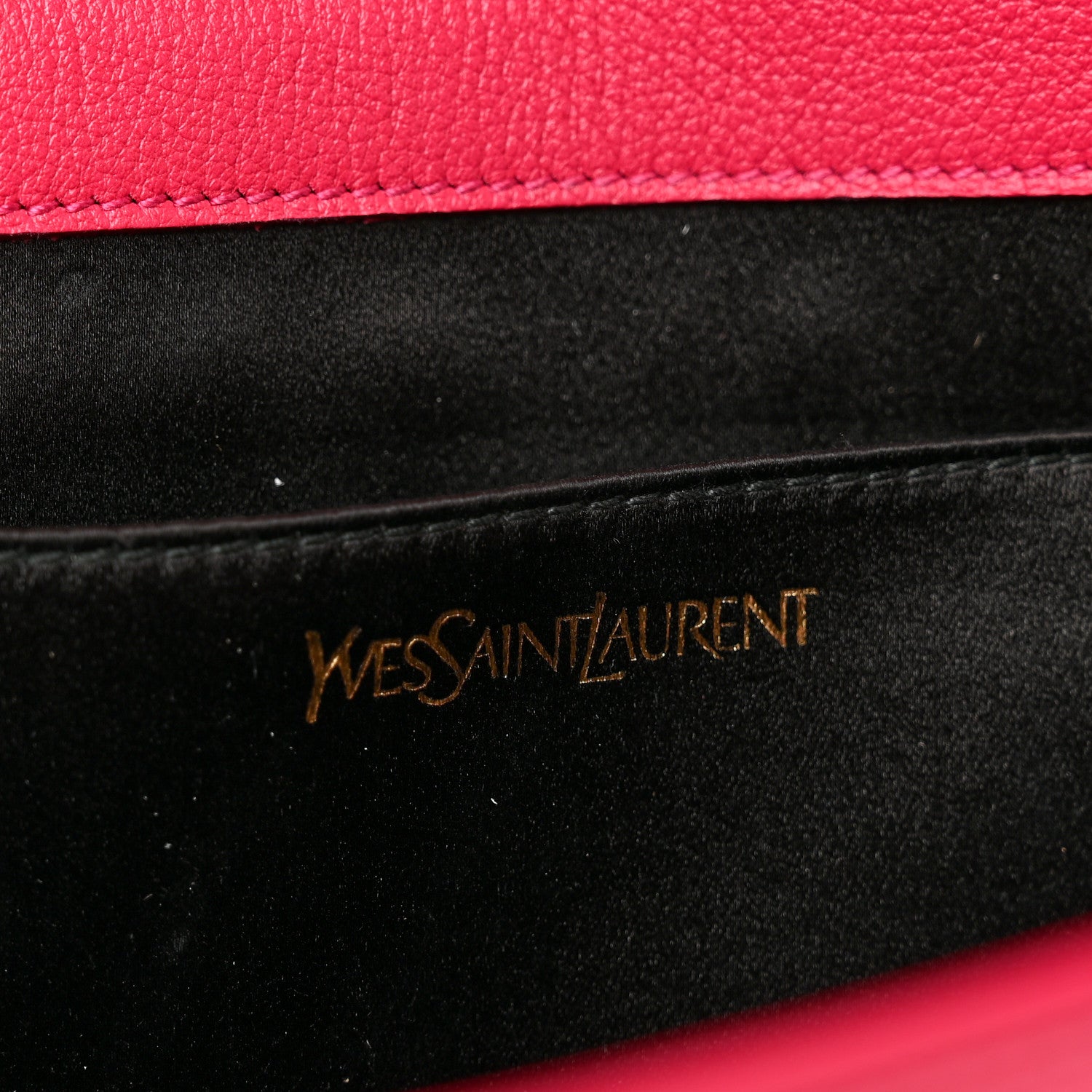Saint Laurent Calfskin Monogram Large Belle De Jour Clutch Lipstick Fuchsia 6 of 9