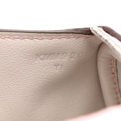 Hermes Taurillon Clemence Verso Mini Lindy 20 Rose Sakura Gris Perle 7 of 10