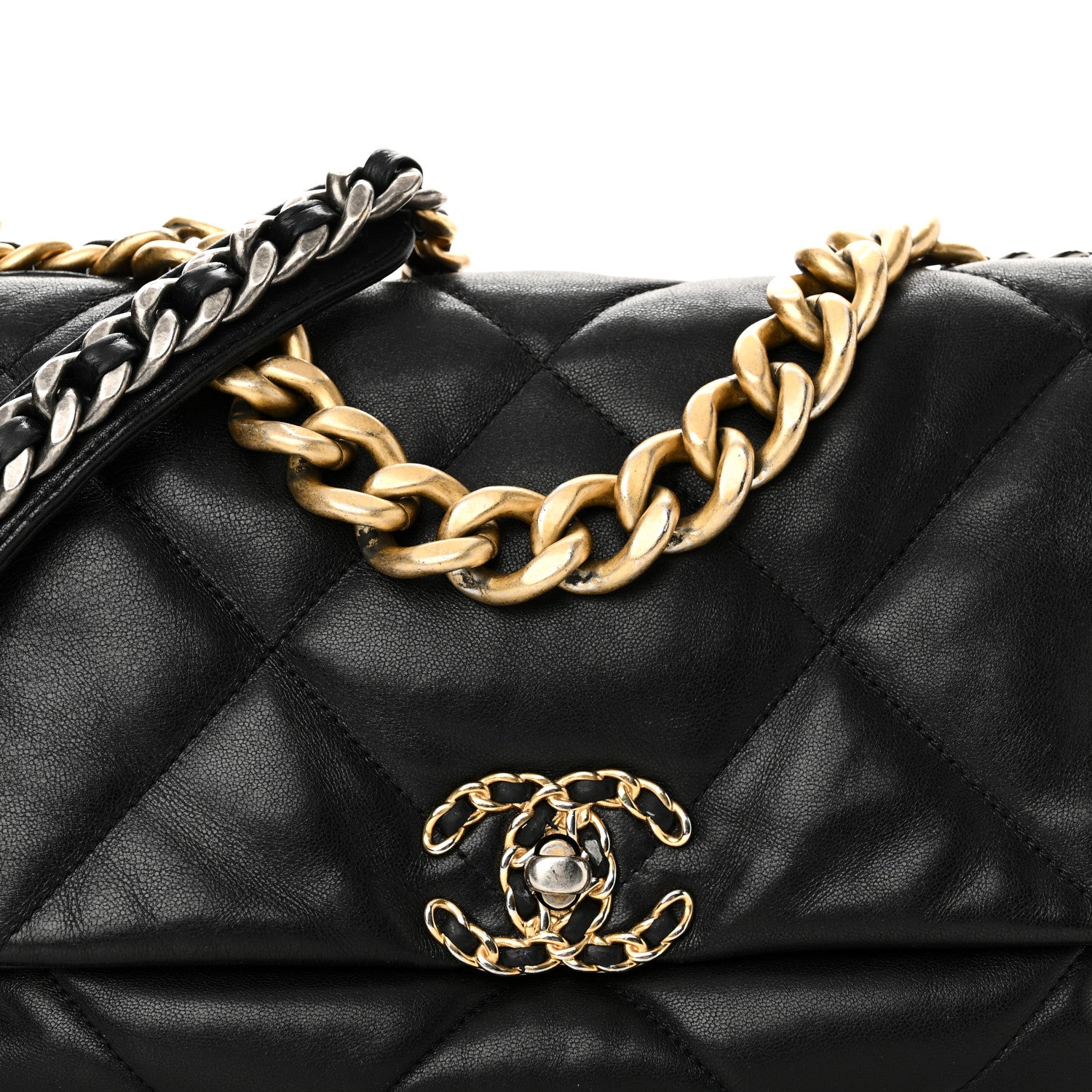 Chanel Lambskin Quilted Large Chanel 19 Flap Black 15 of 18