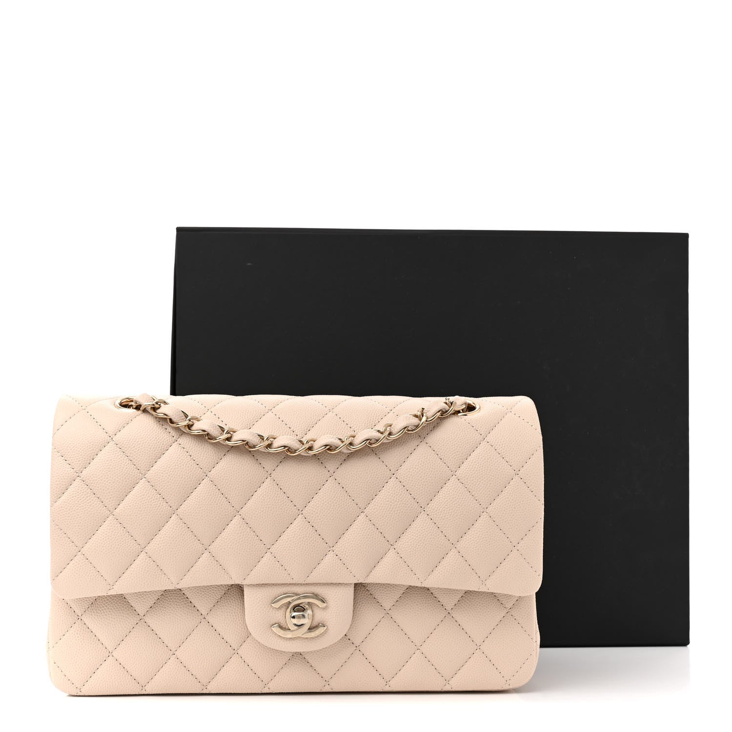 Chanel Caviar Quilted Medium Double Flap Ecru 12 of 12