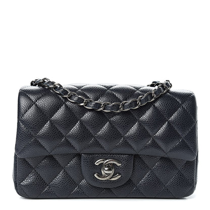 Chanel Iridescent Caviar Quilted Mini Rectangular Flap Navy Blue 1 of 11