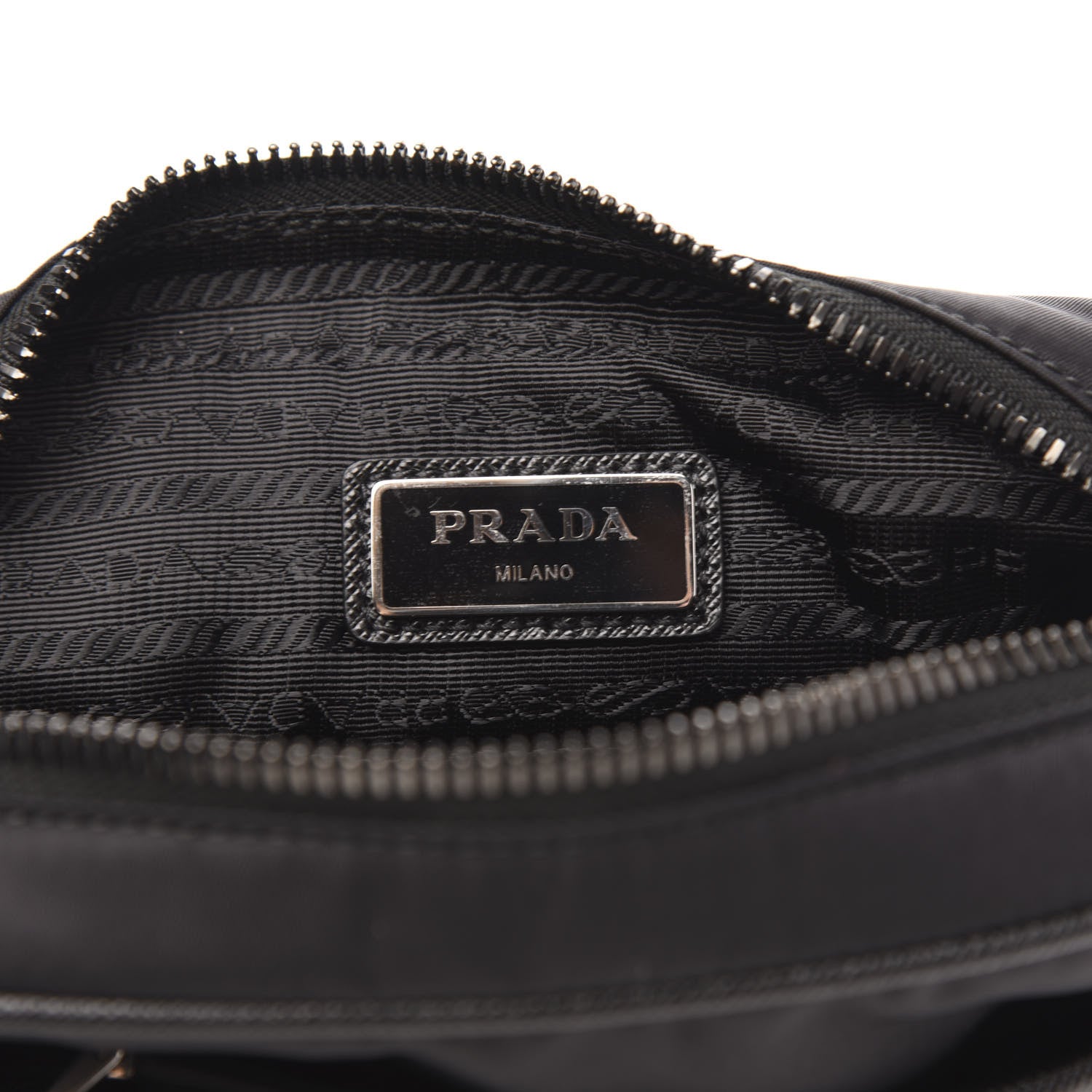 Prada Tessuto Nylon Saffiano Pocket Messenger Shoulder Bag Black 6 of 8