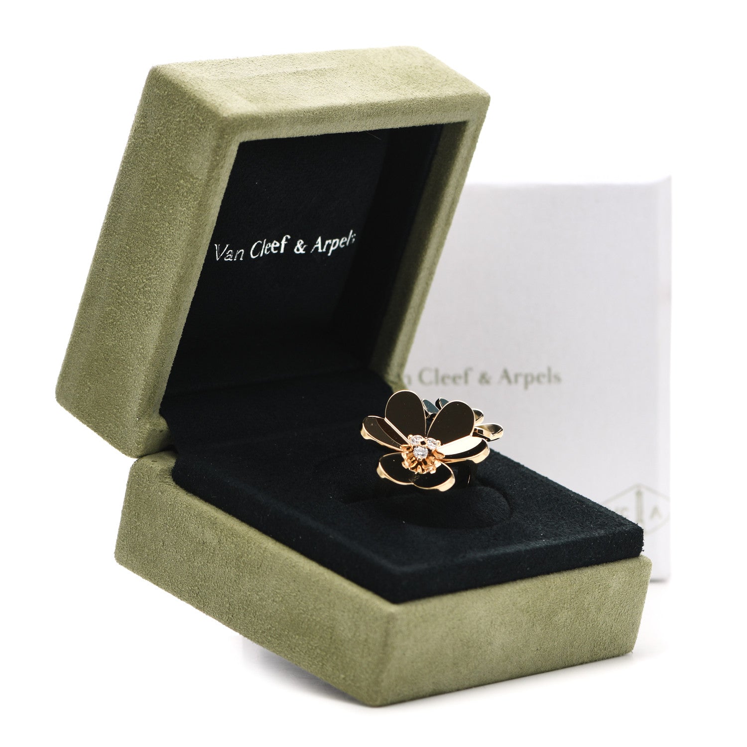 Van Cleef & Arpels 18K Yellow Gold Diamond Frivole Between The Finger Ring 55 7.25 7 of 7