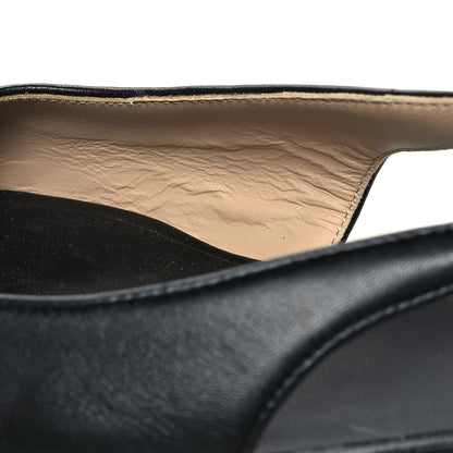 Chanel Lambskin Peep Toe Bow Slingback Flats 39 Black 10 of 10