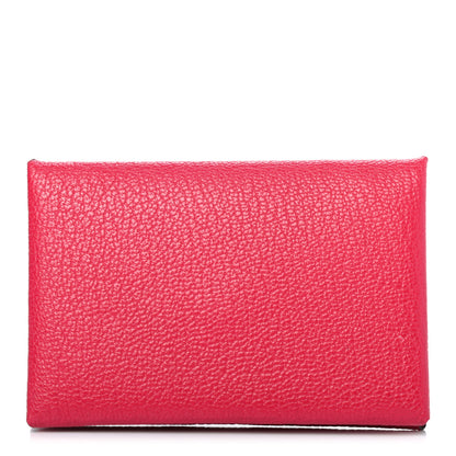 Hermes Chevre Mysore Verso Calvi Card Case Framboise Rouge H 1 of 7