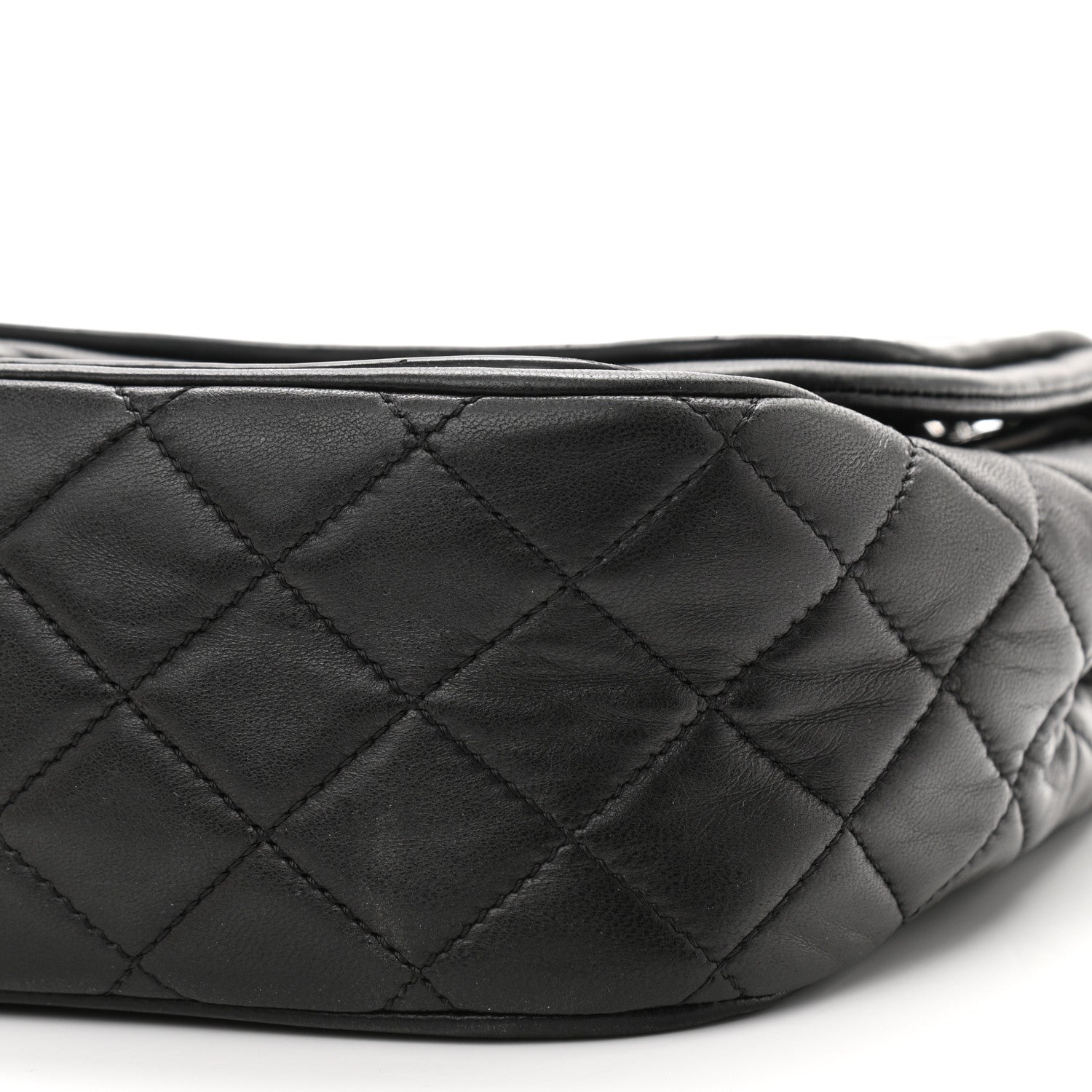 Chanel Patent Quilted Jumbo Classic Twist Flap Bag Black 9 of 11