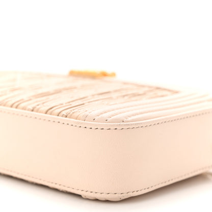 Chanel Crumpled Lambskin Chevron Quilted Pleated Small Boy Clutch With Chain Beige 13 of 13