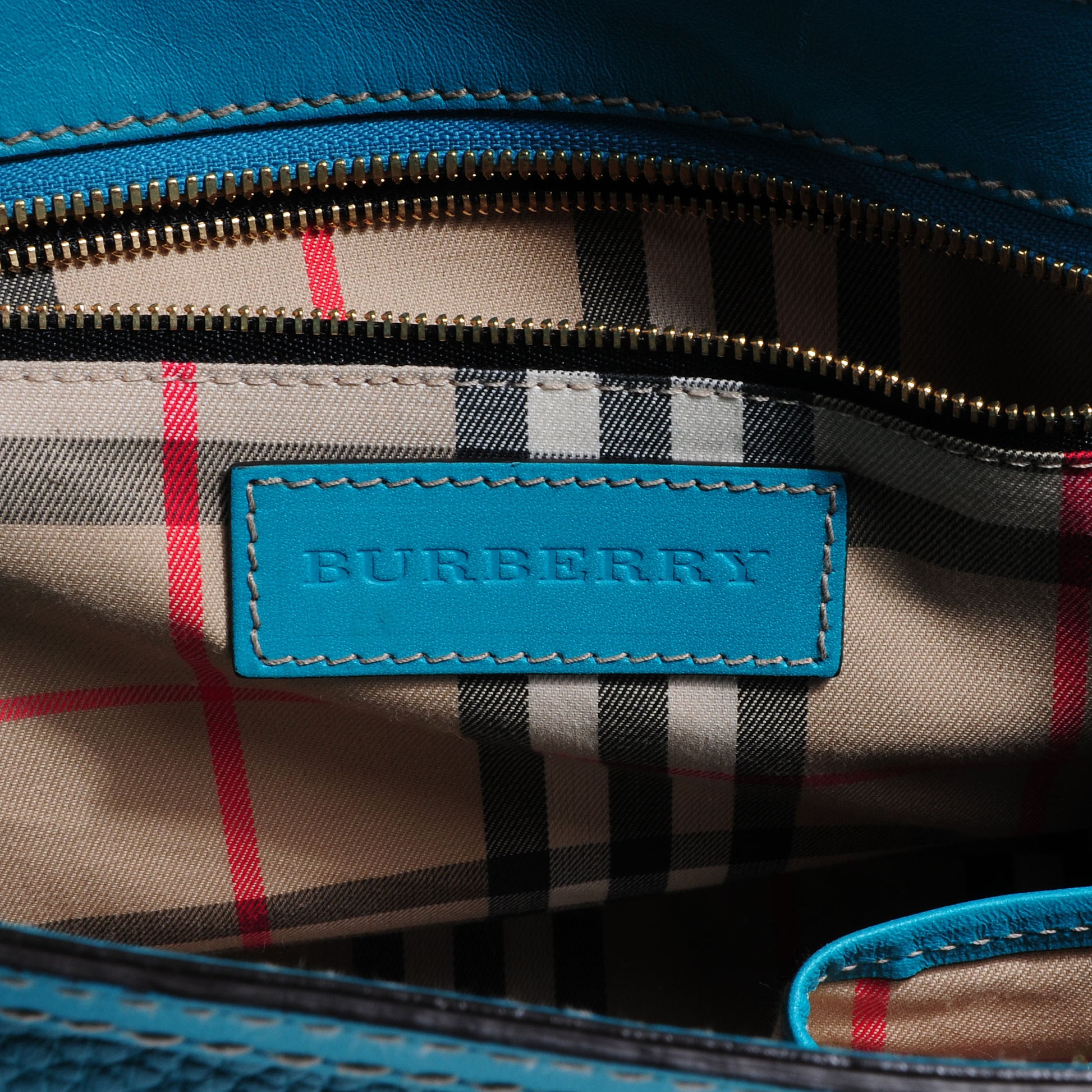 Burberry Pebbled Calfskin Small Honeywood Tote Kingfisher 8 of 9