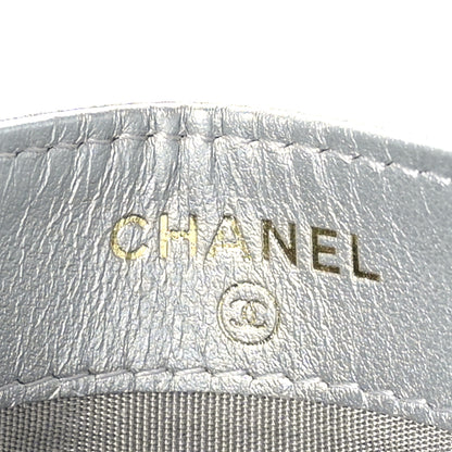Chanel Metallic Goatskin Quilted 19 Card Holder Silver 6 of 9
