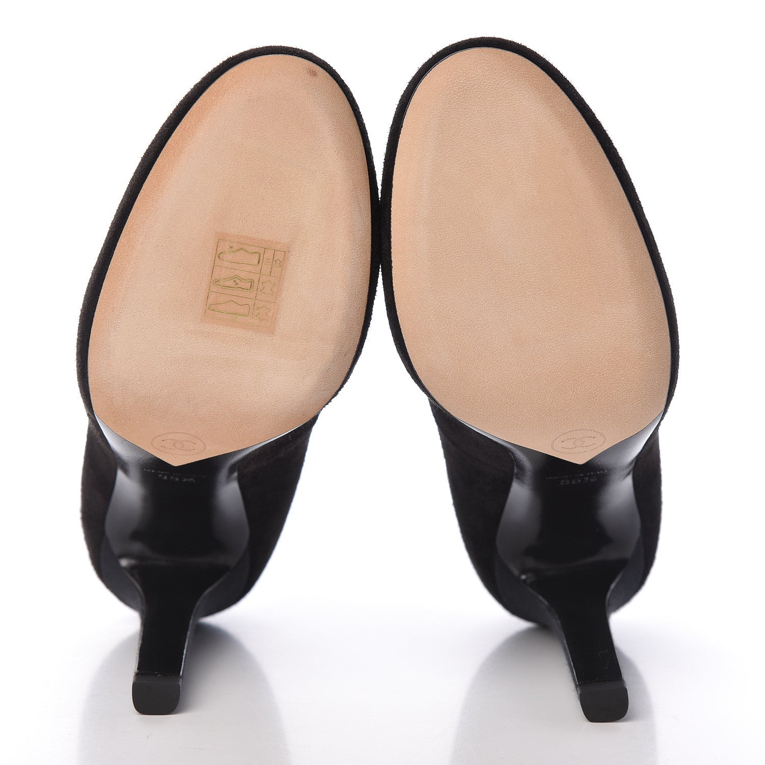 Chanel Suede Calfskin Grosgrain CC Pumps 35.5 Black 5 of 9