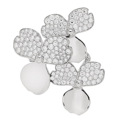 Tiffany Platinum Diamond Paper Flowers Cluster Ring 52 6 1 of 7