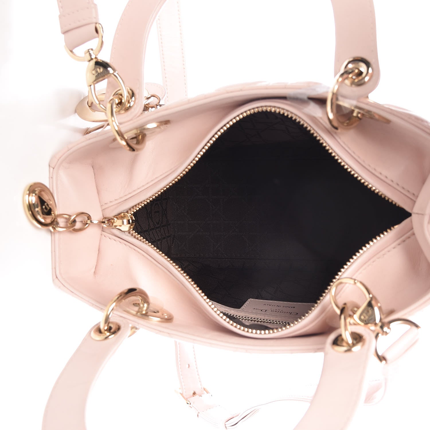 Christian Dior Lambskin Cannage Medium Lady Dior Light Pink 9 of 17