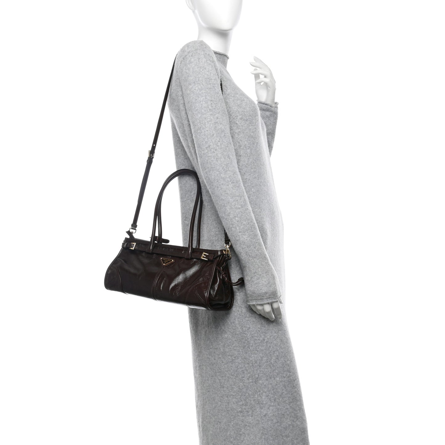 Shiny Nappa Medium Bonnie Shoulder Bag Moro