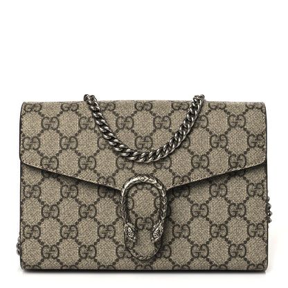 Gucci GG Supreme Monogram Mini Dionysus Chain Wallet Beige Taupe 1 of 10