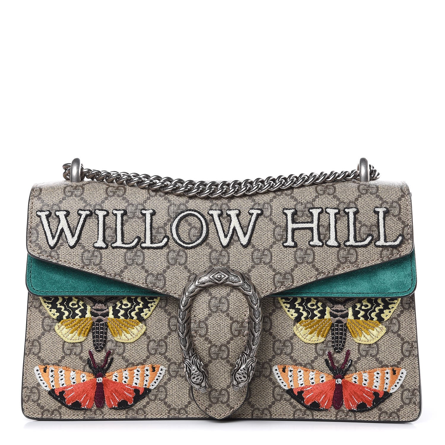 Gucci GG Supreme Monogram Willow Hill Embroidered Small Dionysus Shoulder Bag Emerald 1 of 12