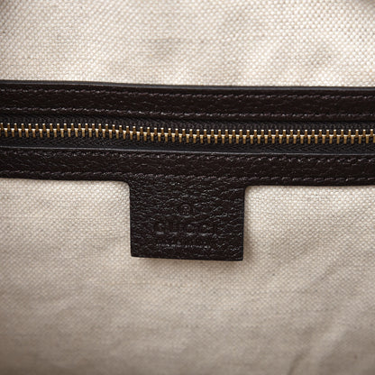 Gucci Monogram Vintage Web Medium Webby Bee Boston Dark Brown 7 of 9