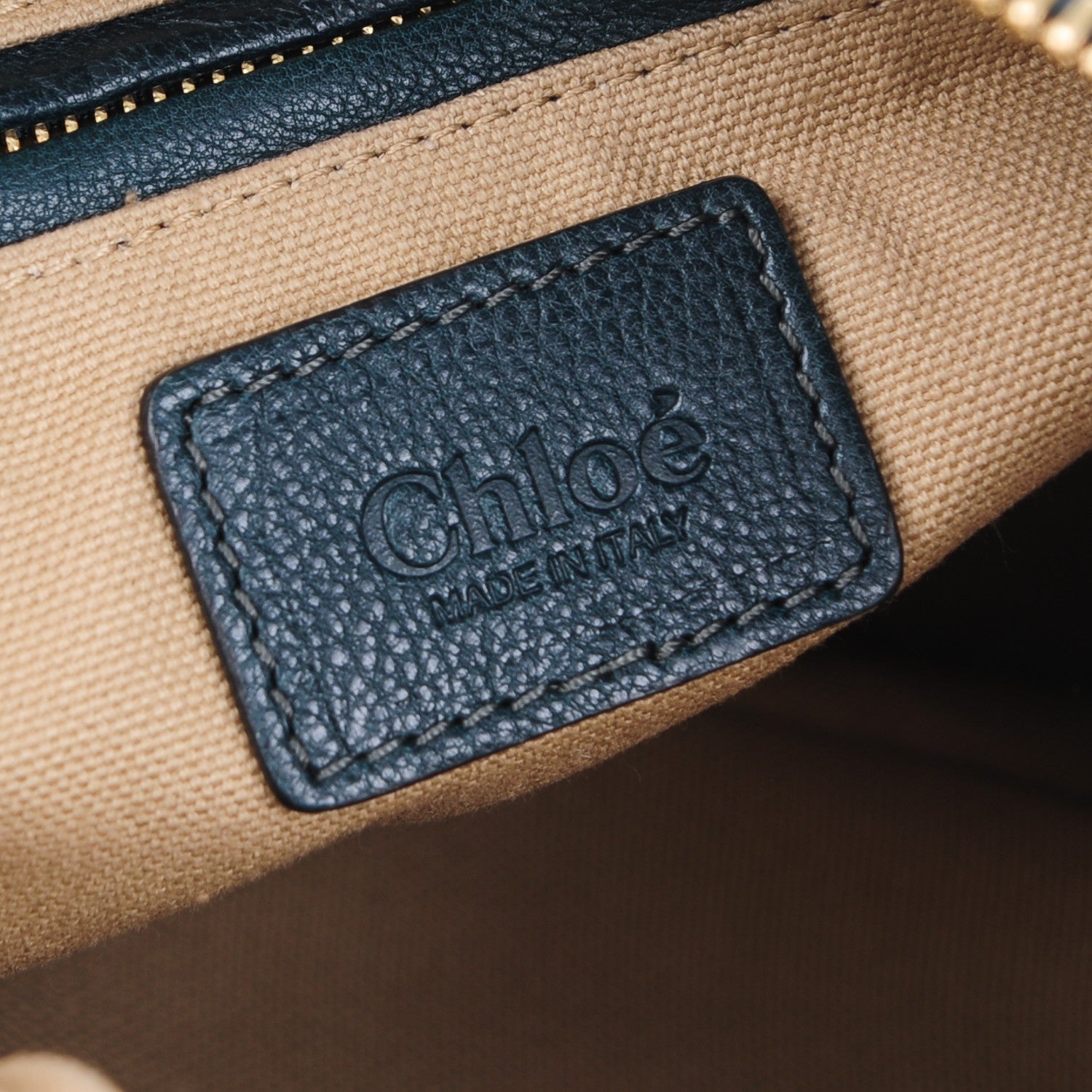 Chloe Natural Grain Calfskin Medium Marcie Satchel Teal 6 of 8