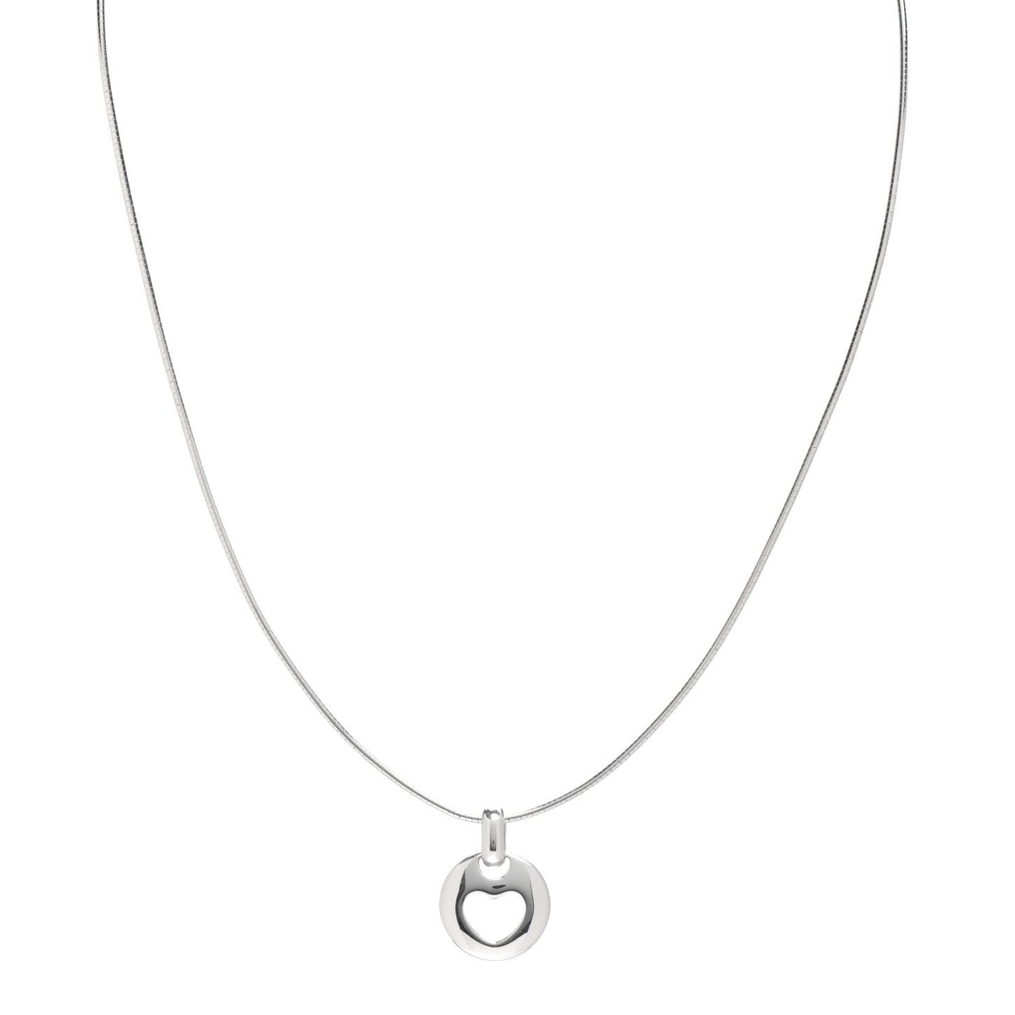 Sterling Silver Stencil Heart Pendant Necklace