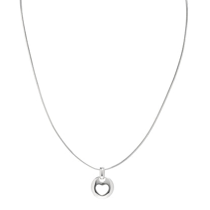 Tiffany Sterling Silver Stencil Heart Pendant Necklace 1 of 4