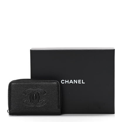 Chanel Caviar Timeless CC Zip Around Coin Purse Black 12 of 12