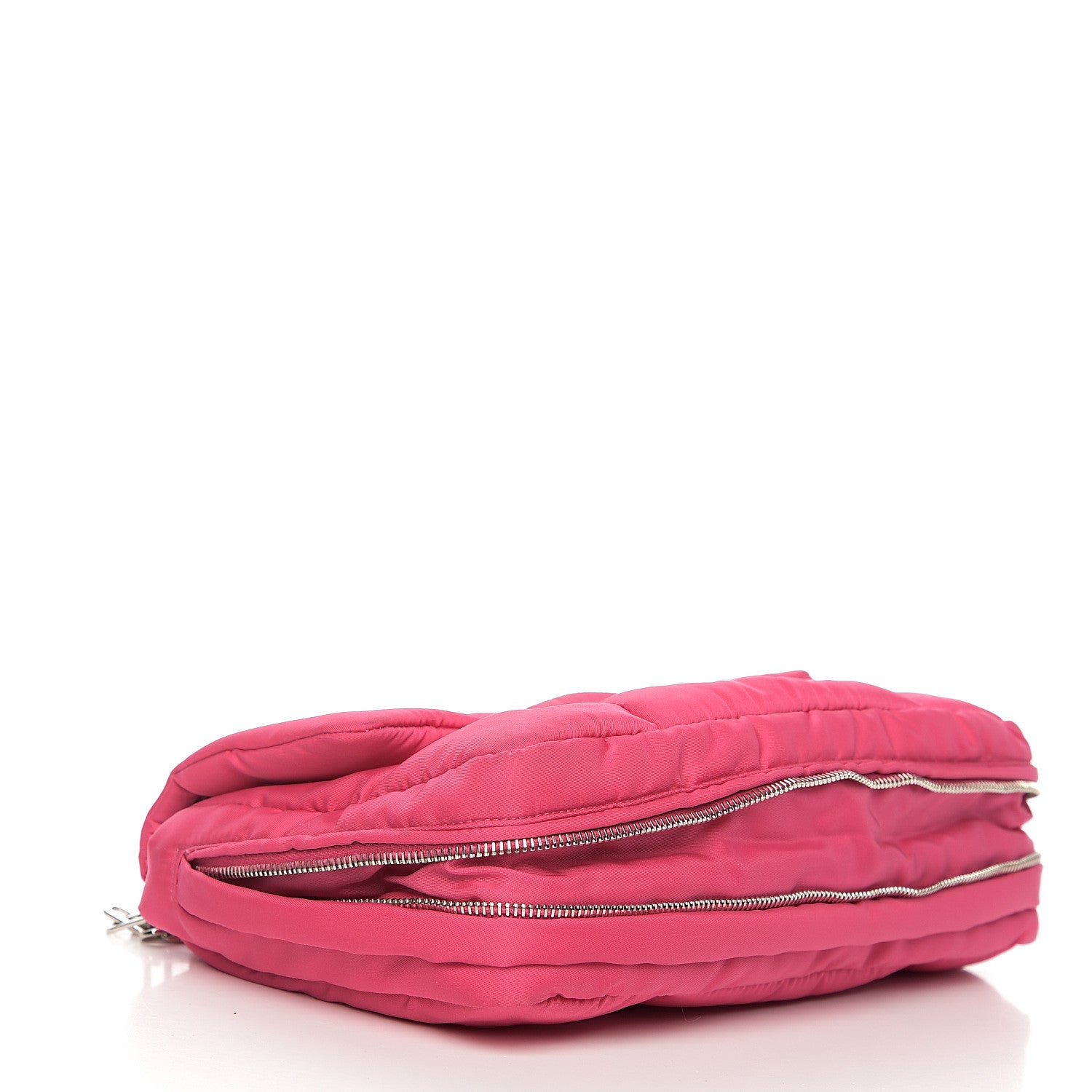 Prada Tessuto Nylon Bomber Sound Chain Flap Shoulder Bag Fuxia 4 of 8