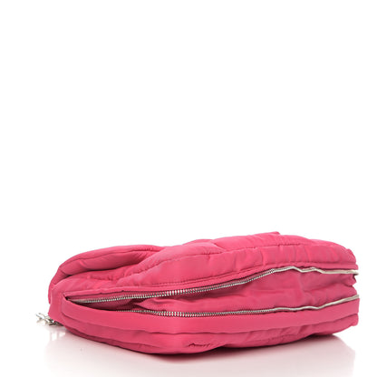 Prada Tessuto Nylon Bomber Sound Chain Flap Shoulder Bag Fuxia 4 of 8